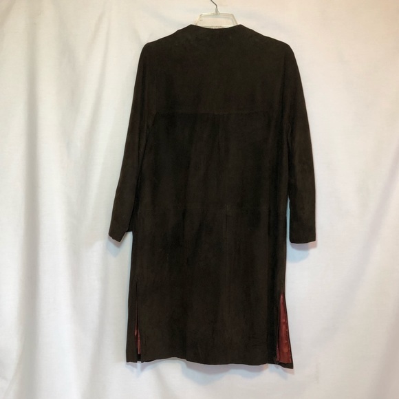 Vintage/antique brown suede midi coat size 12 - Picture 2 of 12